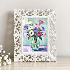 8x10" Floral Oil Expressionism Style Digital Image Photo Wall Art Print at Home