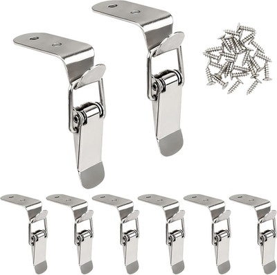 8 Pcs Stainless Steel 90 Degree Spring Toggle Lock  Latch with Mounting Screws f