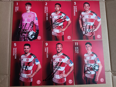 25 Original Fortuna Düsseldorf F95 Autograph Card Lot Season 2026/27 2026/2027