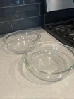 Lot of 2 Vintage Pyrex Casserole Glass Bowls #023   1 1/2 Quart