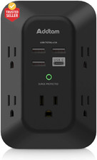 USB Wall Charger Surge Protector - 5 Outlet Extender with 4 USB Charging Ports