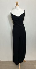 New Look Jumpsuit Size UK 16 Black Straps Adjustable Wide Leg Holiday BNWT