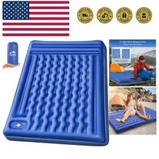 Double Sleeping Pad Camping, Self Inflating 6'' Extra-Thick 2 Person Pillow B...