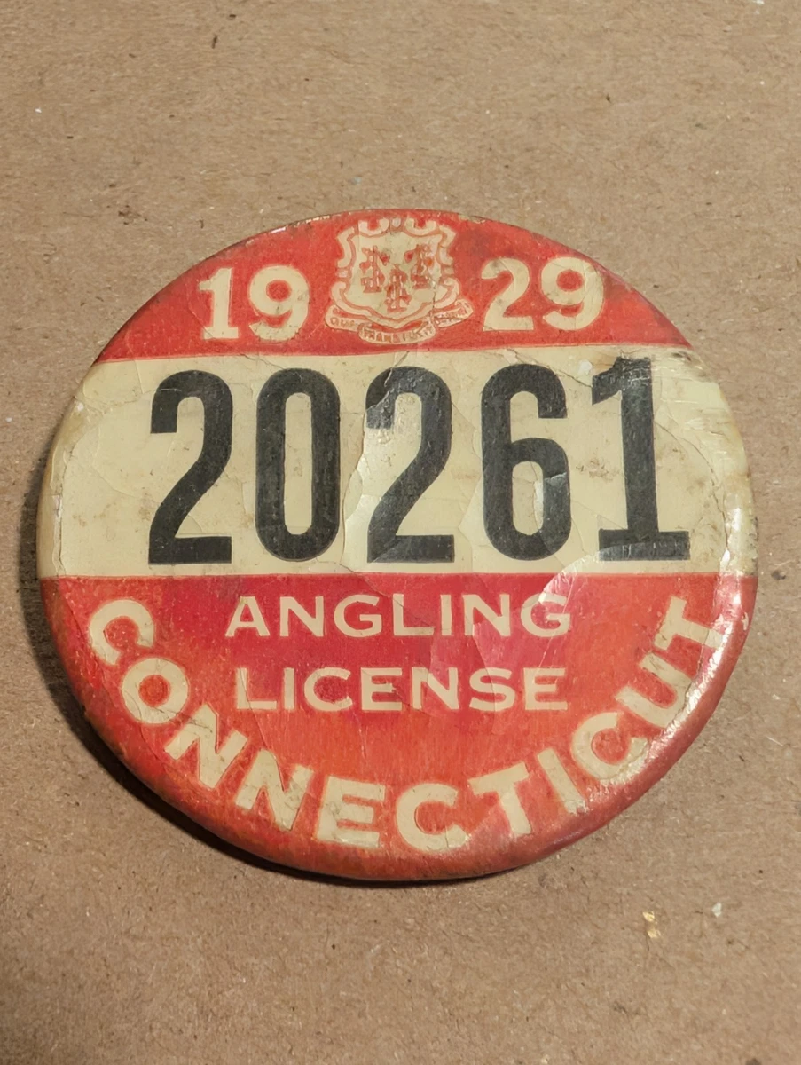 Permis De Pêche Vintage 1948 – Connecticut – Truite Et Achigan – Collection