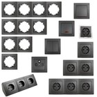 Steckdosen Schalter Kombischalter FLAIR anthrazit Schalterserie Unterputz UP