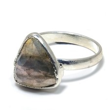 Labradorite Gemstone Handmade 925 Solid Sterling Silver Jewelry Ring Size 6 T825