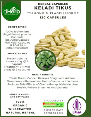 [idHerb] CAPSULES Typhonium Flagelliforme Keladi Tikus Organic Herbal Herbs fres