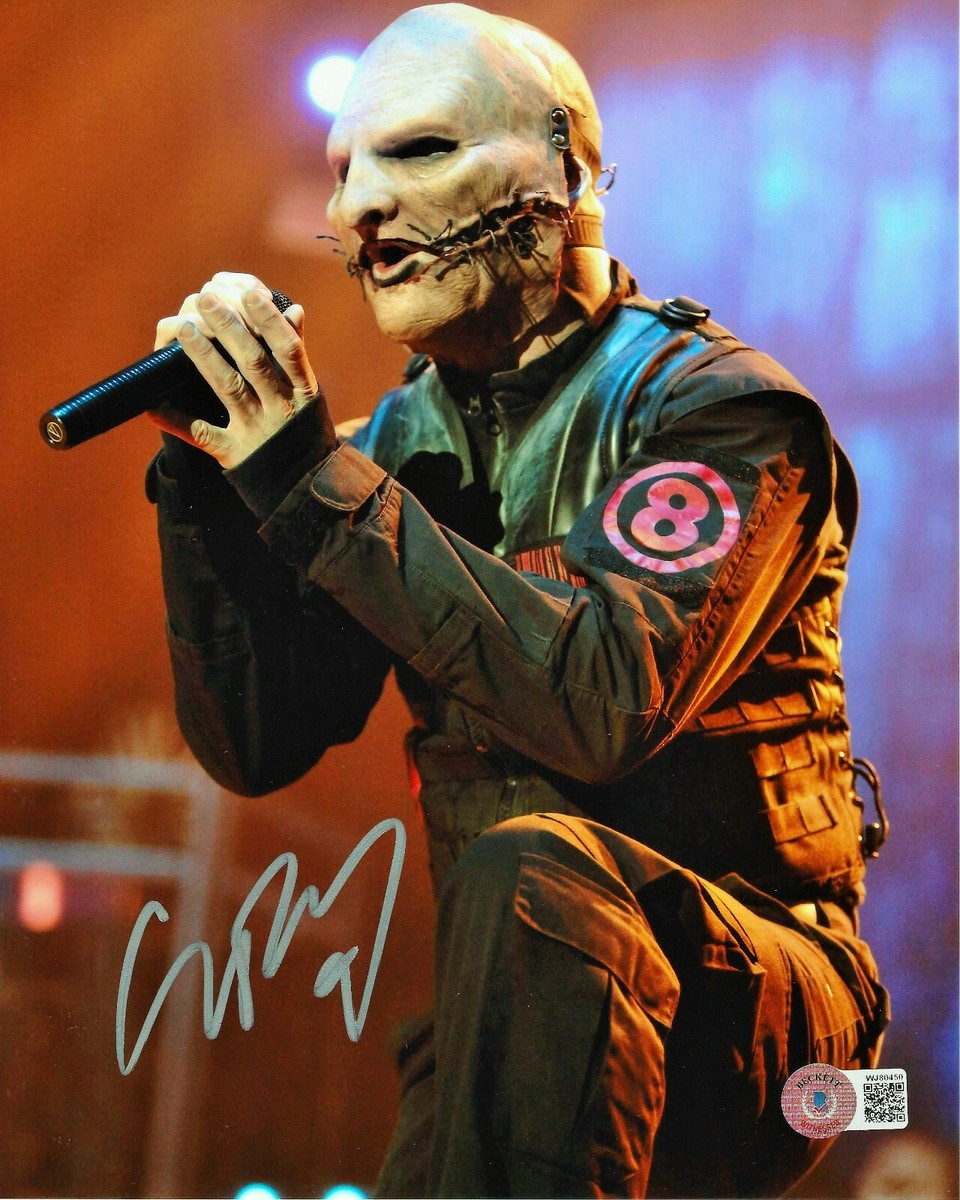 COREY TAYLOR SIGNED SLIPKNOT 8x10 PHOTO C BECKETT COA STONE