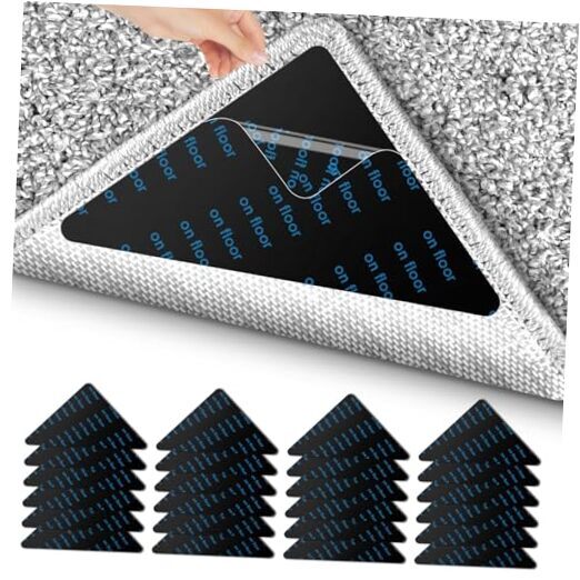 Rug Tape Rug Pads Tape Stickers, Double-Sided Reusable Washable Rug Triangle 24