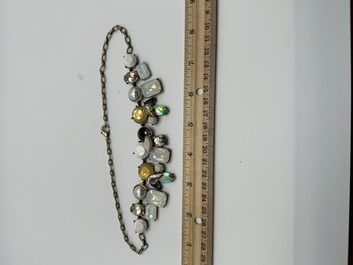 Multi Color Jeweled Chunky Statement Necklace Choker Fall Aesthetic - Picture 2 of 2