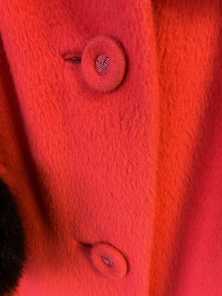 Abrigo de lana mohair polar Downy de colección de los años 50 Andover Stevens cuello visón grande Foto 2 de 4