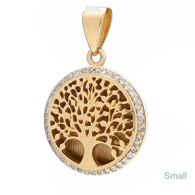 Tree of Life Gold 14 Necklace from Jerusalem Diamond Jewelry by Anbinder