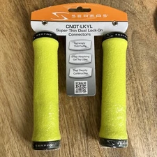 NEW Serfas Dual Lock-On Sandpaper Bicycle Grips Yellow CNGT-LKYL Thin
