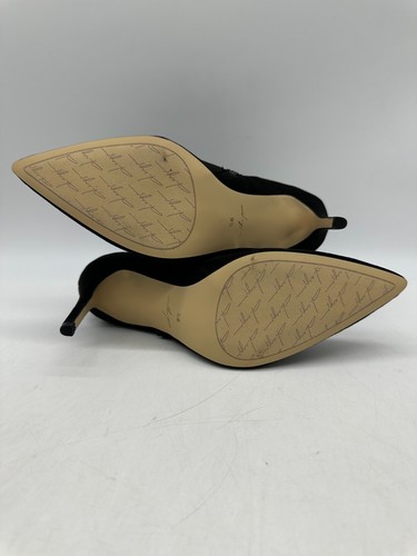 Daya By Zendaya Nancey Black Ribbon Side Lace Bootie Heels Sz 9.5 M Pointed Toe - Picture 8 of 10