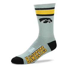 Iowa Hawkeyes Deuce Black Crew Socks