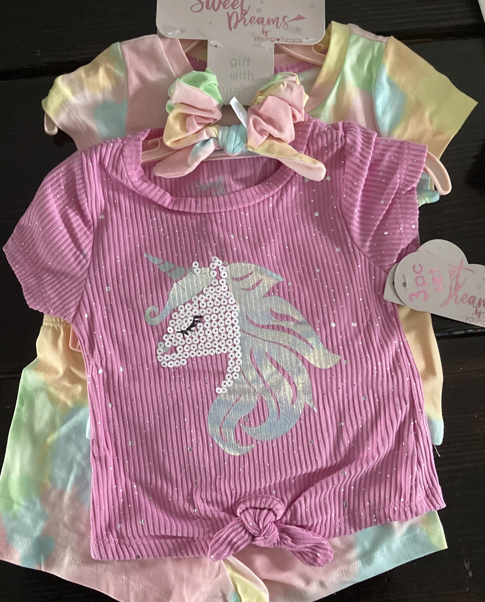 Sweet dreams by young hearts pajamas 3pc set Girls Size 4t NWT eBay