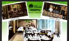 Postcard Bellevue WA Clark's Crabapple Restaurant Chrome Posted 1958