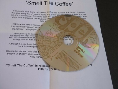 Music CD promo spek smell the coffee with press sheet 