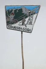 Alpinism mountaineering climbing KRANJSKA GORA KASUN vintage pin badge 1960s !