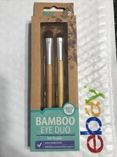 2 Brush Lot B4Y BETTER FOR YOU Bamboo EYE DUO Brushes Soft Bristles unsealed NIB