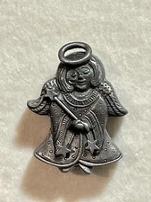 Vintage Torino Pewter Angel Jewelry Set Necklace Brooch Earrings Trinket Box Set