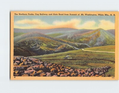 #ad #ad Postcard Northern Peaks Cog Railway and Auto Road from Mount Washington Summit $4.95
