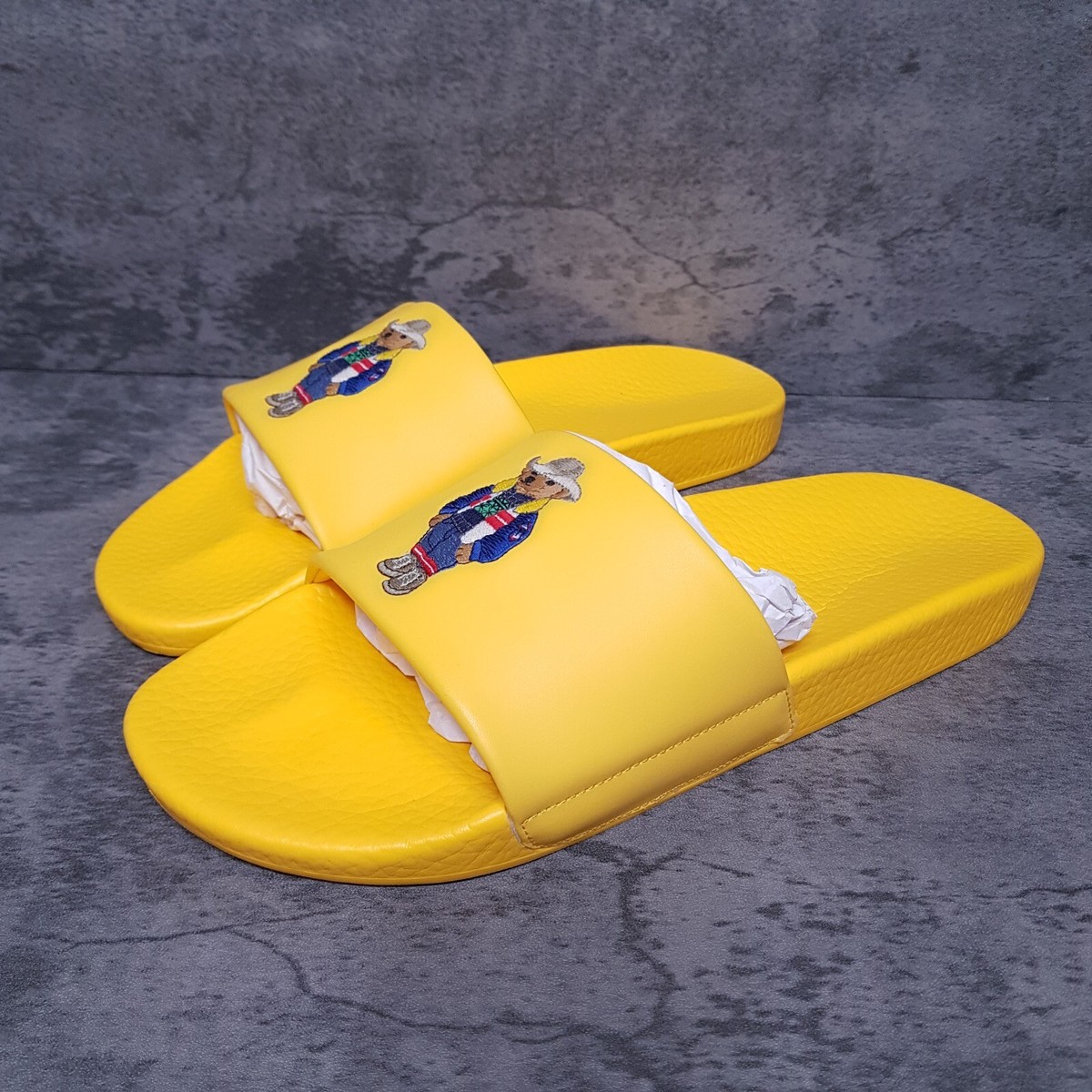 POLO Ralph Lauren BIG COWBOY POLO BEAR Pool Slides Sandals  display picture 1