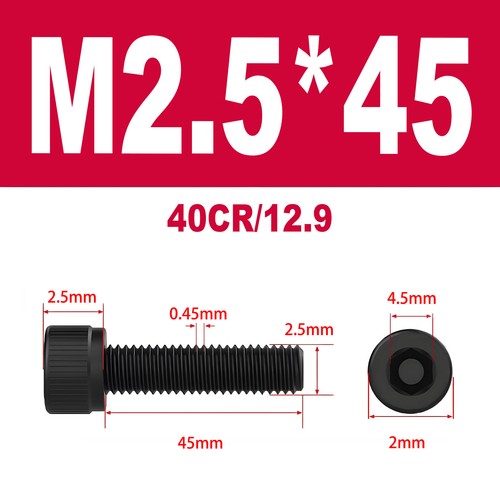 DIN912 12.9 legierter Stahl Zylinderschrauben Innensechskant M1.4-M3 - Bild 80 von 115