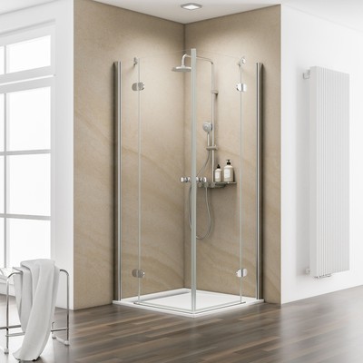 Schulte MasterClass Set Eckeinstieg 4-teilig Klarglas hell Chromoptik 80 x 80...