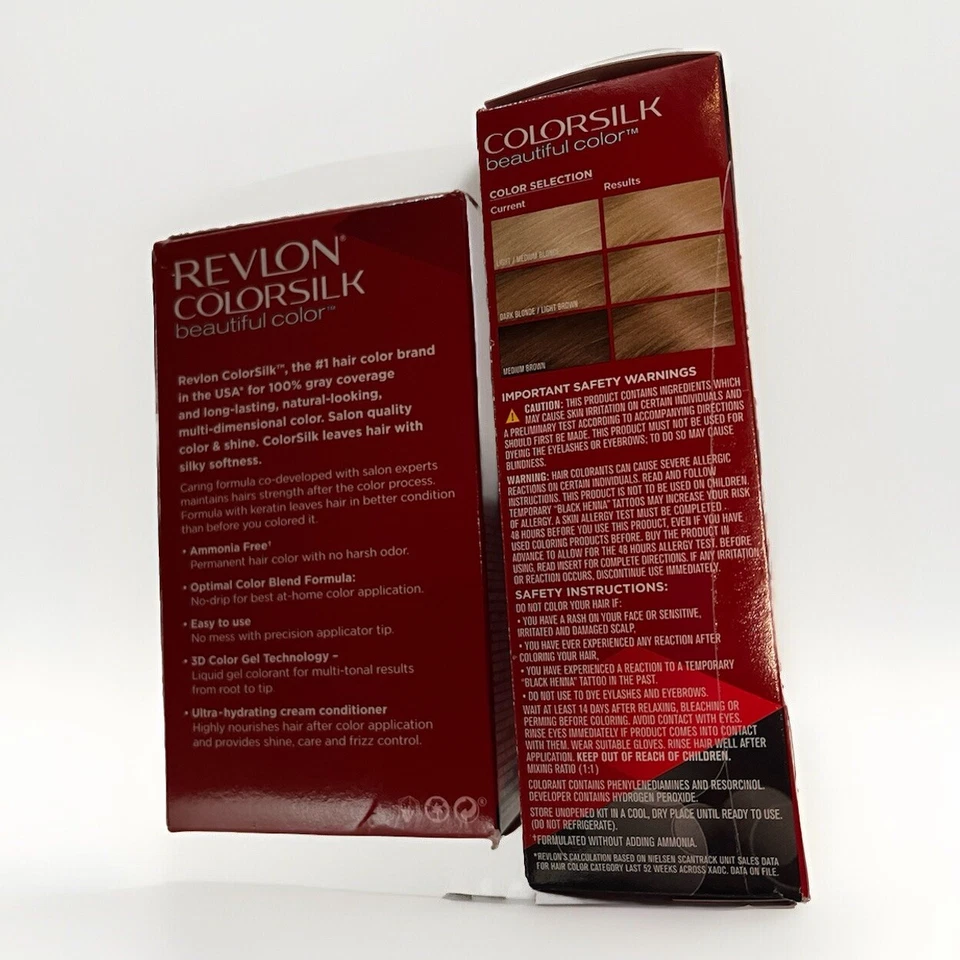 Revlon Colorsilk Beautiful Permanent Hair Color, 74 Medium Blonde, New No Mess - Image 2 of 2