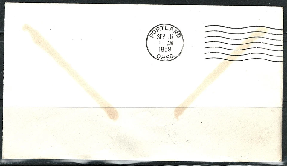 US Year of 1959 Burns to Portland First Flight Cover, (used). - Image 2 of 2