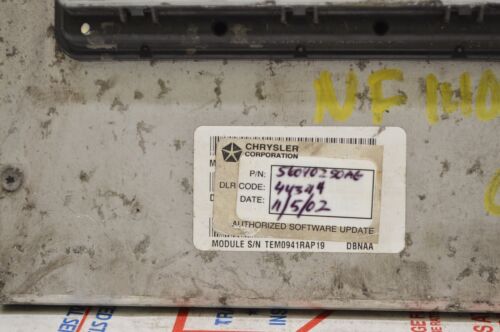 2000 Dodge Ram 2500 3500 8.0L Engine Control Module Unit Ecm 56040290AG C56 022 - Picture 2 of 3