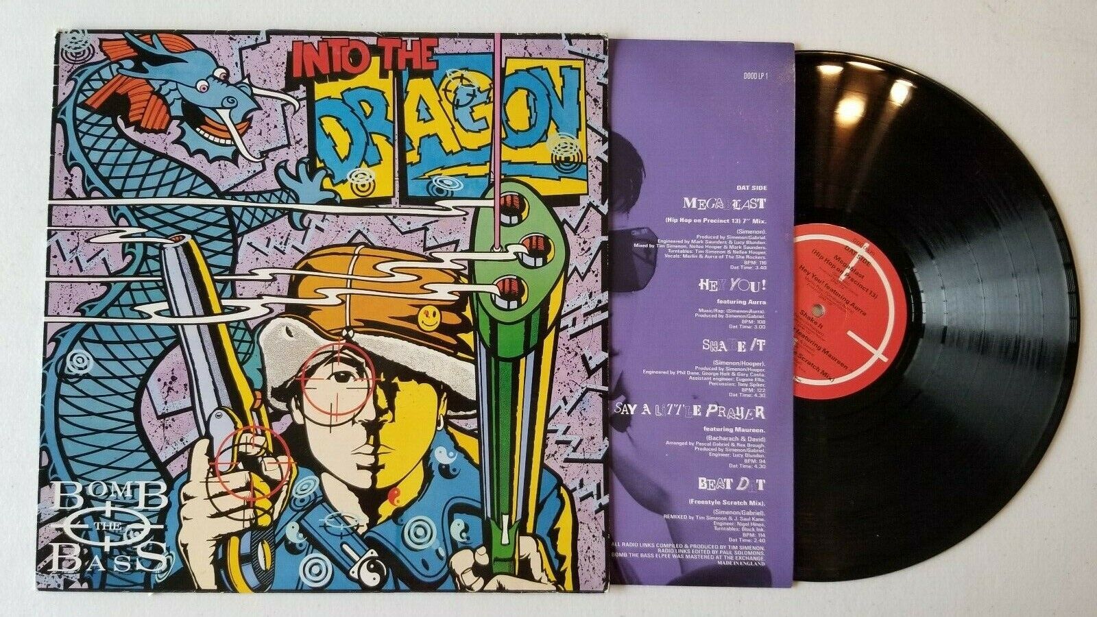 BOMB THE BASS - "Into The Dragon" 1988 Made In England Vinyl Record Lp