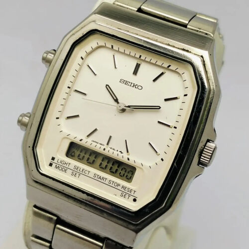 Seiko H601-5070 Ana-Digi Alarm Chrono Quartz Vintage Men’s Watch - Picture 3 of 9