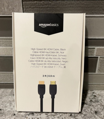 Brand New Amazon Basics HDMI High-Speed Cable (48Gbps 8K /60Hz ) 3 Foot Black