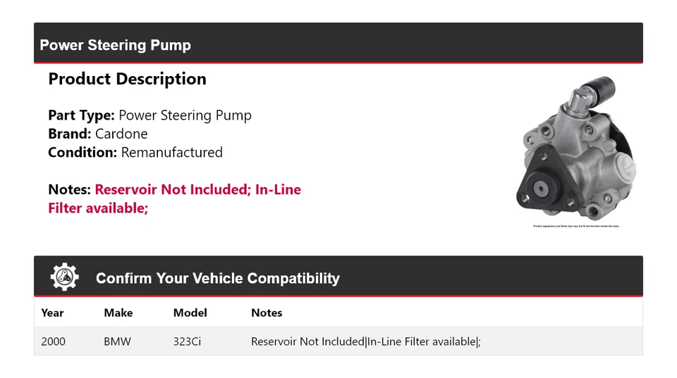 Bomba de dirección asistida de cartón para BMW 323Ci 2000 Foto 2 de 4
