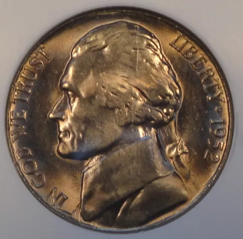 1952-S Jefferson Nickel NGC 66 Much Lighter than My Pictures