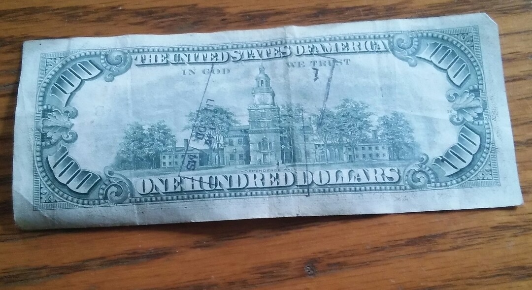 000 One Hundred Dollars Bill Ben Franklin $100 US D Series Paper