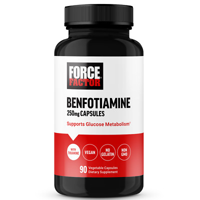 Force Factor Benfotiamine 250mg, Plus Thiamine, Glucose Metabolism Support, 90ct