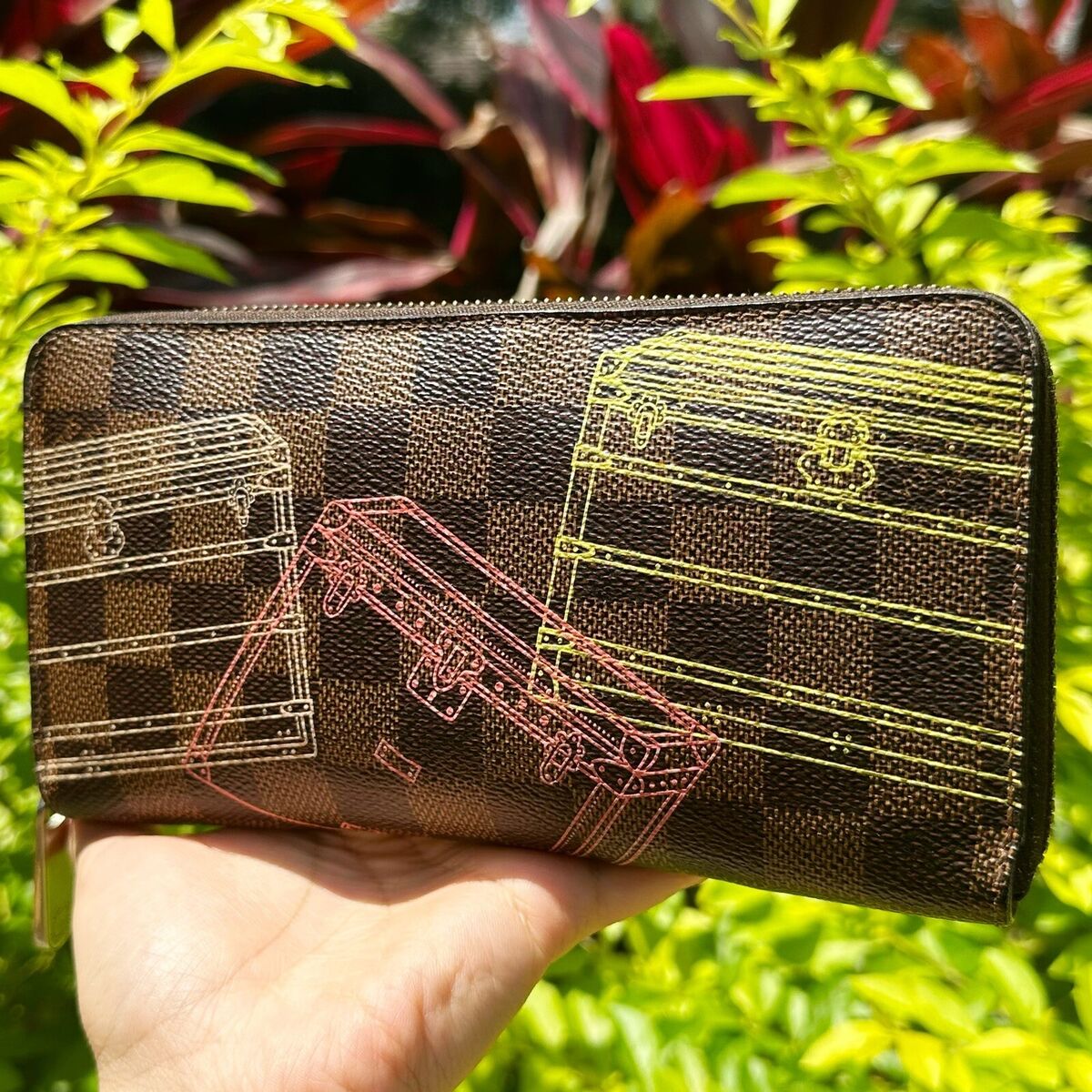 LOUIS VUITTON Card Holder Brown Damier Ebene