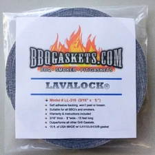Lavalock® 316-1 BBQ Gasket Hi Temp Smoker Grill Self Stick 3/16" x 1 in x 15 ft