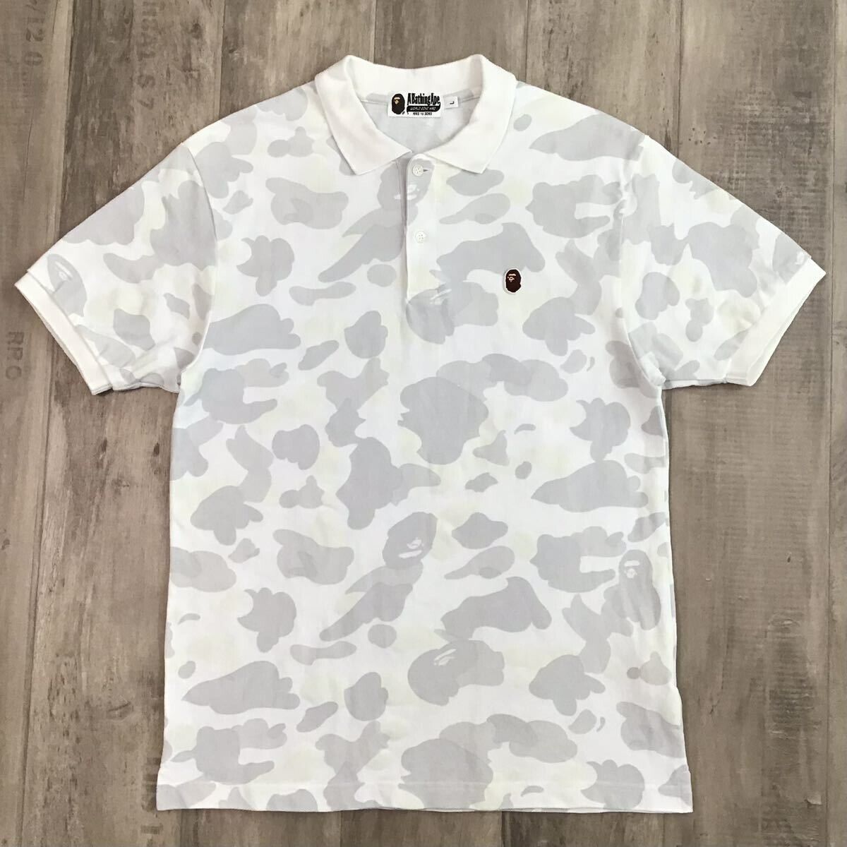 Glow in the Dark BAPE City camo polo shirt White A Bathing Glow in the Dark BAPE City camo polo shirt White A Bathing