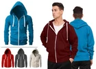 Mens Zipper Hoodie Plain Fleece Zip Up Top Hoody Sweatshirt Jacket Pockets