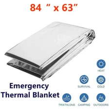 10 Pack Emergency BLANKET Thermal Survival Safety Insulating Mylar Heat 84" X63"
