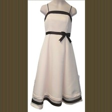 Flower Girl Dress Eden Bridals Princess Bridesmaid Long Cream Brown Girl Sz 7 JB