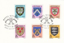 11p to 20p GB Jersey Used Definitives Royal Wedding 1981 (a) ON PIECE (147631)