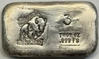 Bison Bullion Mint 3 oz Poured Silver Bar