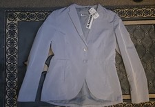 Jil Sander Light Blue Button Blazer Lined Long Sleeve Women's Size 42
