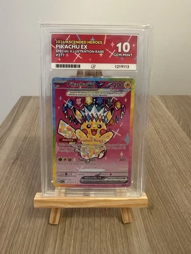 Pikachu EX 277/217 - Ascended Heros - SIR - ACE 10 Gem Mint - Perfect Subgrades