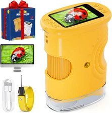 1000X Handheld Microscope for Kids, Temodu 4K 2.0" Screen Educational Science Ki
